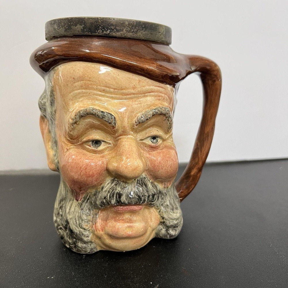 Sandland Ware Sir‎ John Falstaff Character Toby Jug EPNS Rim Hanley England 5.5"